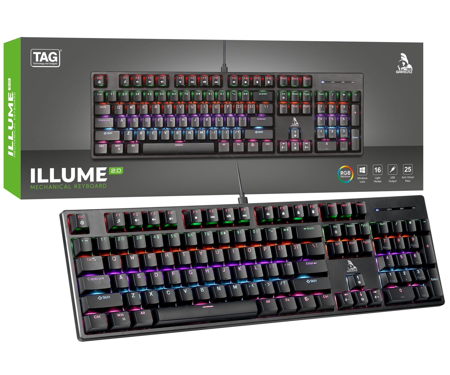 GAMERZ illume 2.0 USB Mechanical Keyboard
